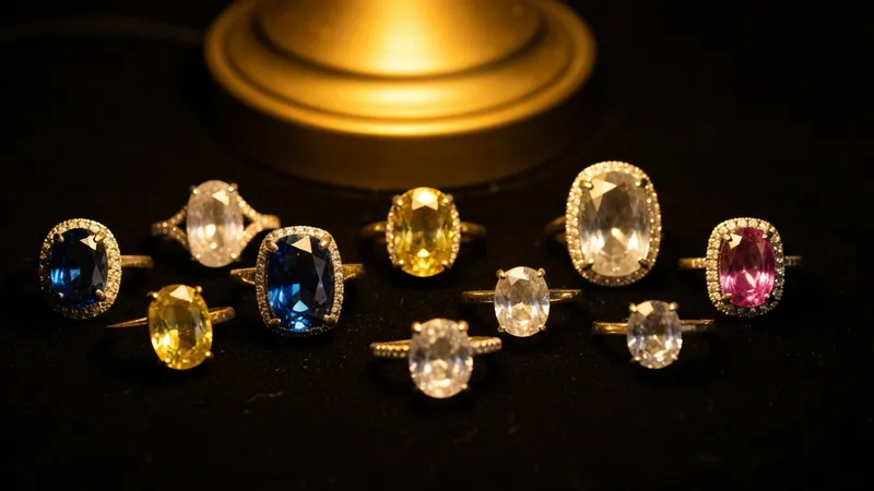 Collection de saphirs naturels de différentes couleurs et origines